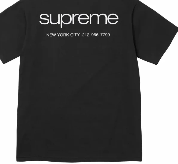 23FW Store White NYC and Black M XL S L Short sleeved Tee Information 0527